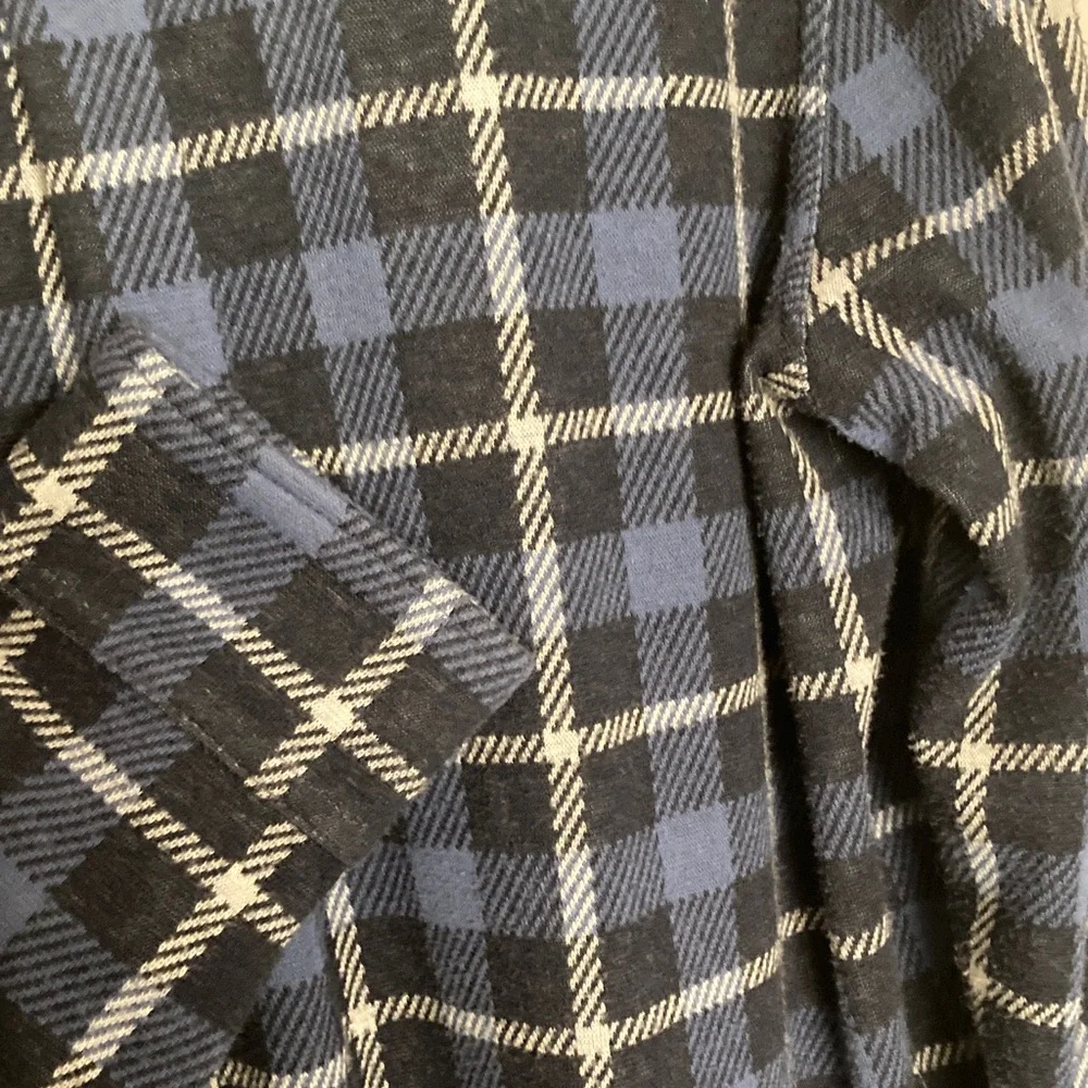 FAHERTY The Legend Sweater Shirt Large Navy Blue Winds Plaid Button Down - Picture 7 of 9